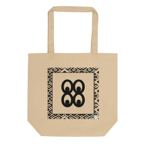 100% cotton Eco Tote Bag, featuring the Adinkra symbol for knowledge, NO TEXT