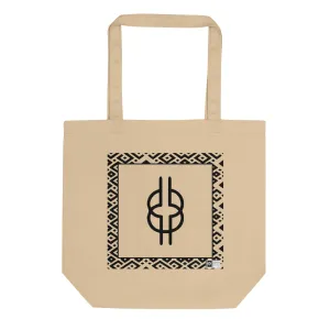 100% cotton Eco Tote Bag, featuring the Adinkra symbol for wisdom and ingenuity, NO TEXT