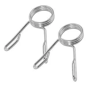 2 x 28MM Barbell Chrome Standard Weight Spring Collars Weight Clips Hand Grip/Fitness Grip  (Silver)