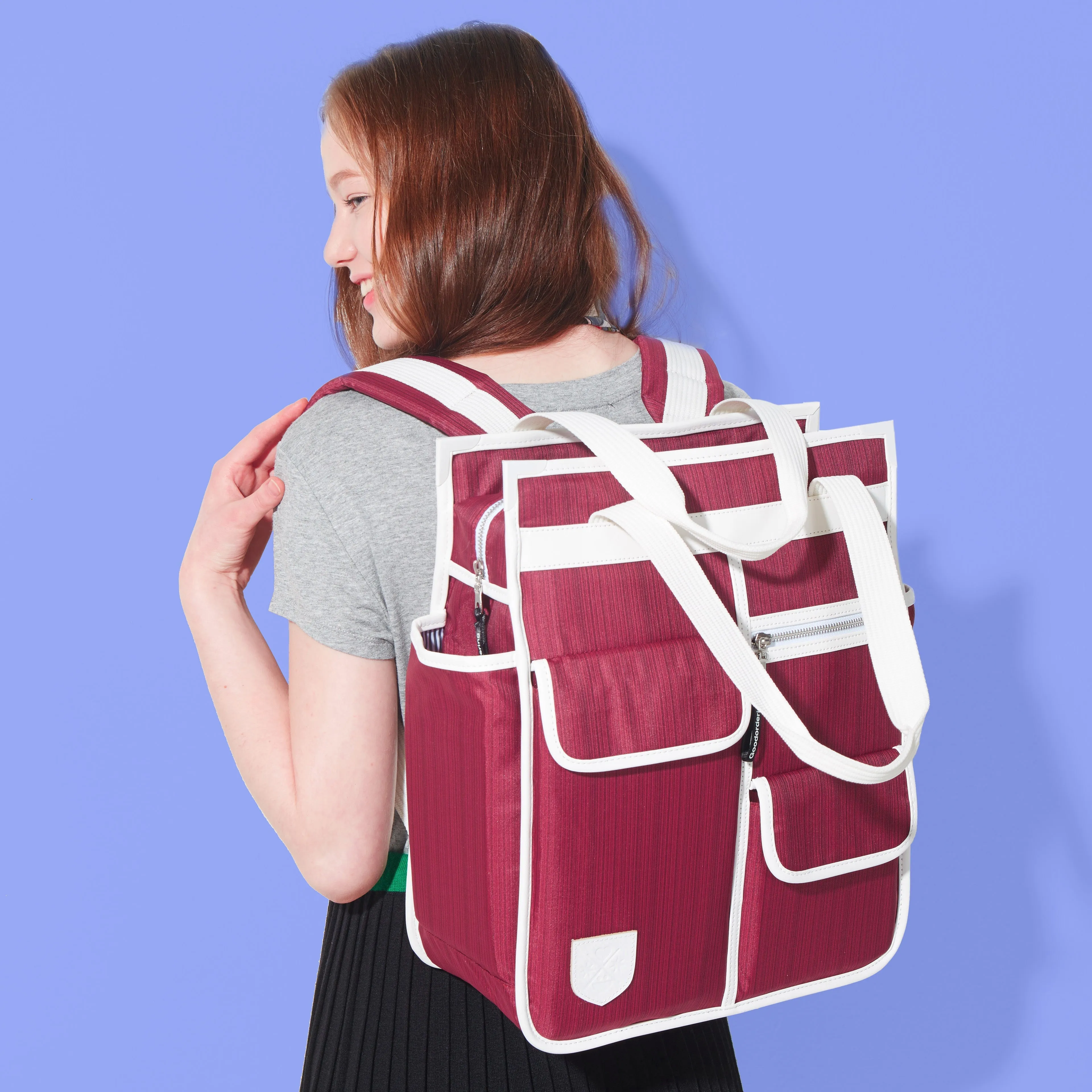 3 in 1 Market Shopper, Backpack and Pannier bag Maroon