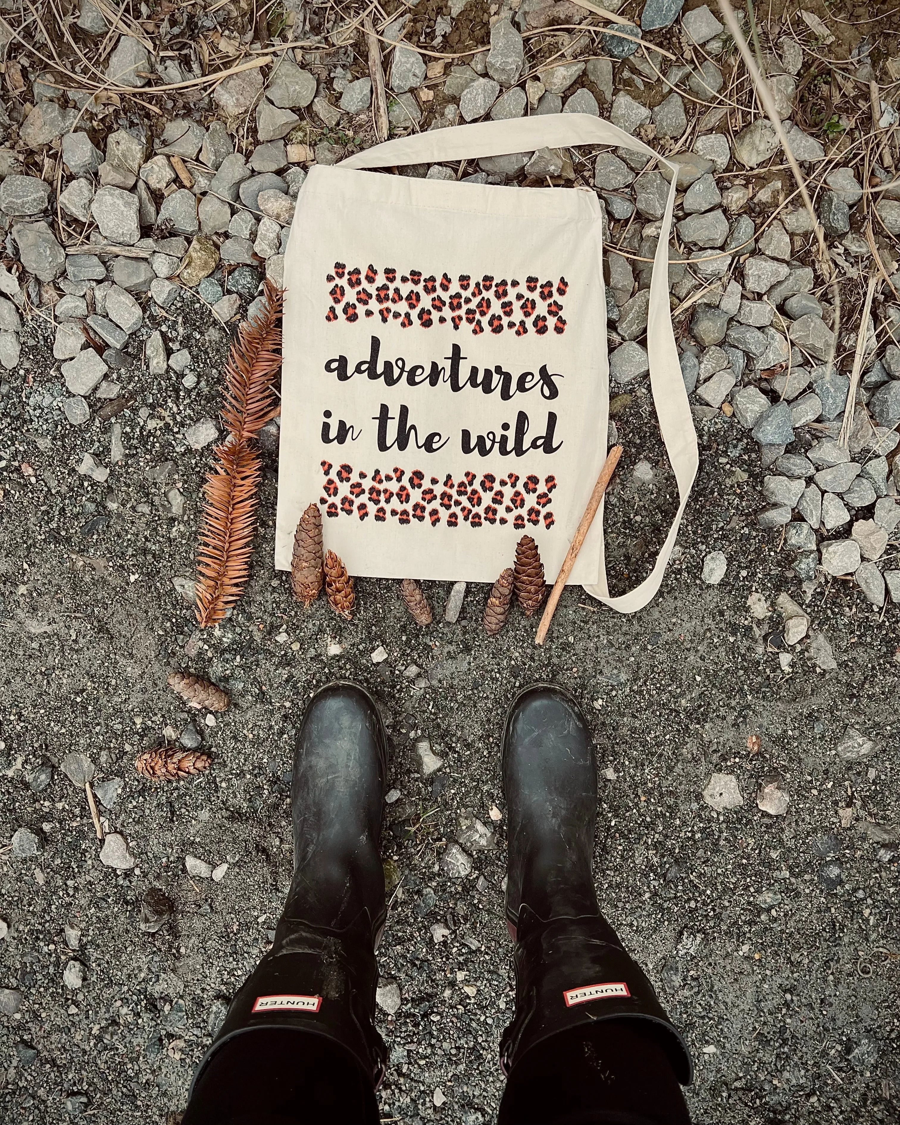 ADVENTURES IN THE WILD - Organic Cotton Crossbody Tote Bag