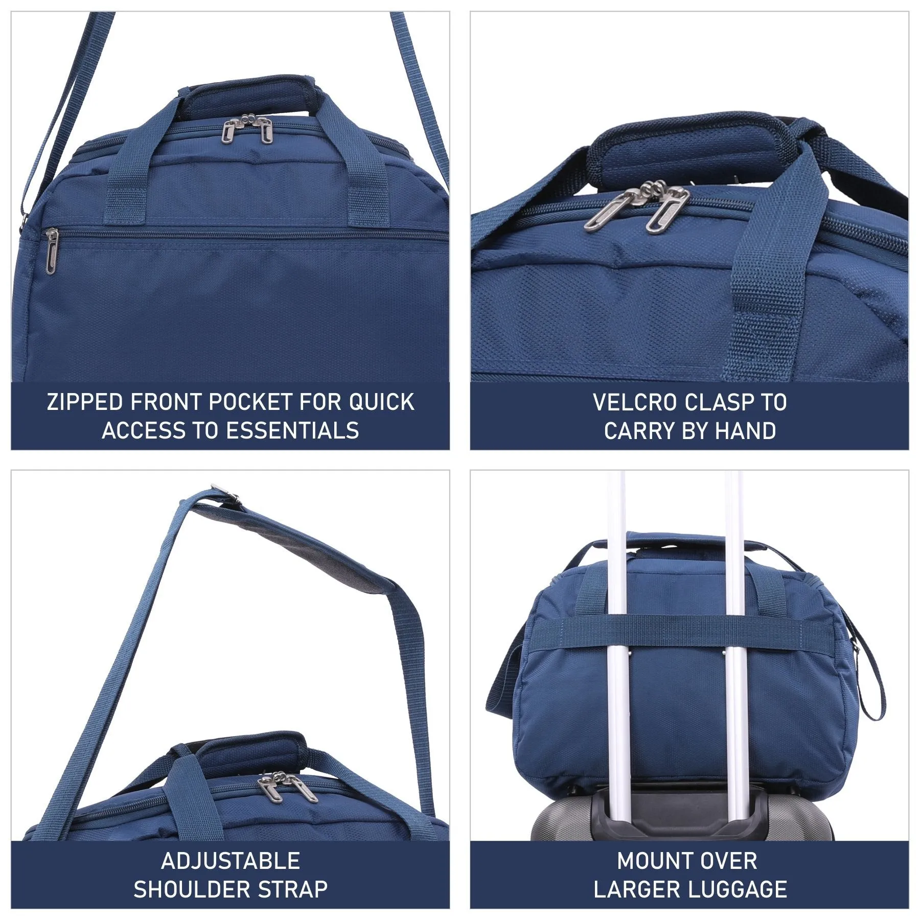 Aerolite (40x20x25cm) New and Improved 2024 Ryanair Maximum Size Holdall Cabin Luggage Under Seat Flight Bag