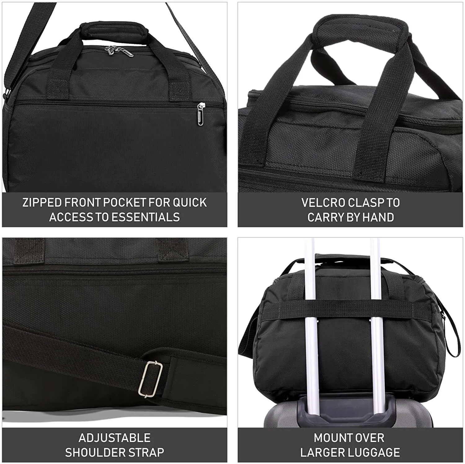 Aerolite (40x20x25cm) New and Improved 2024 Ryanair Maximum Size Holdall Cabin Luggage Under Seat Flight Bag
