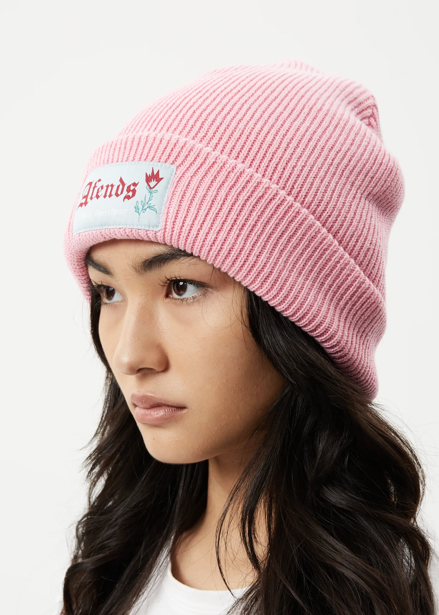 AFENDS HOMELY - RECYCLED KNIT BEANIE - PINK
