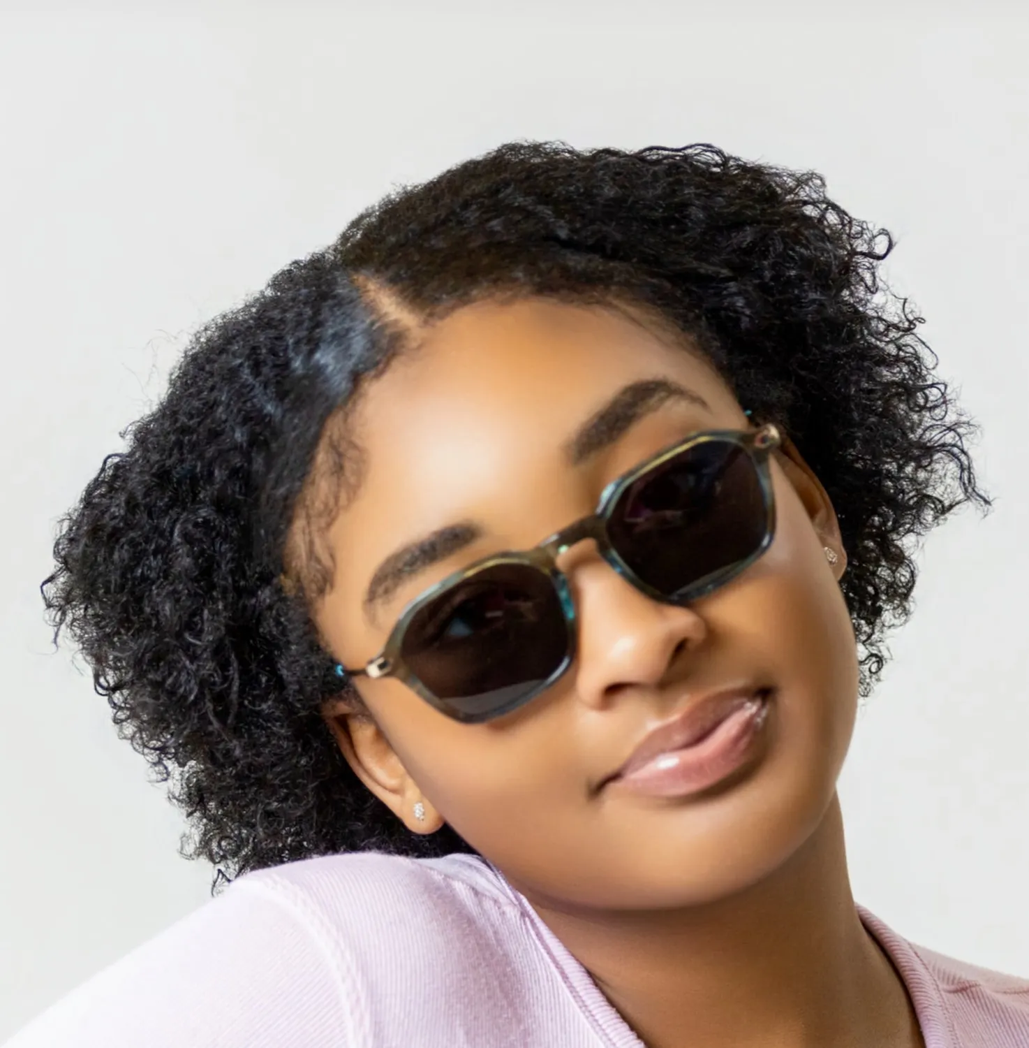Aquamarine blue square sunglasses