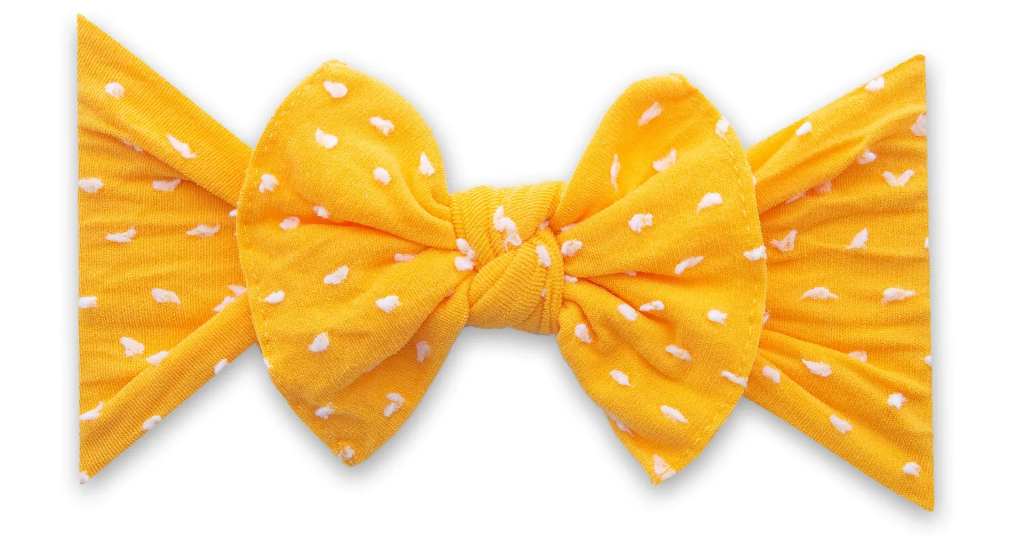 Baby Bling Sunshine Shabby Dot Patterned Knot Headband