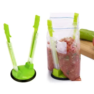 Baggy Rack - (2 Pack) Sandwich Bag Racks, Clip Food Storage Bags Onto Holder, Best Opener for Freezer & Storage Baggie-Kitchen Gadget