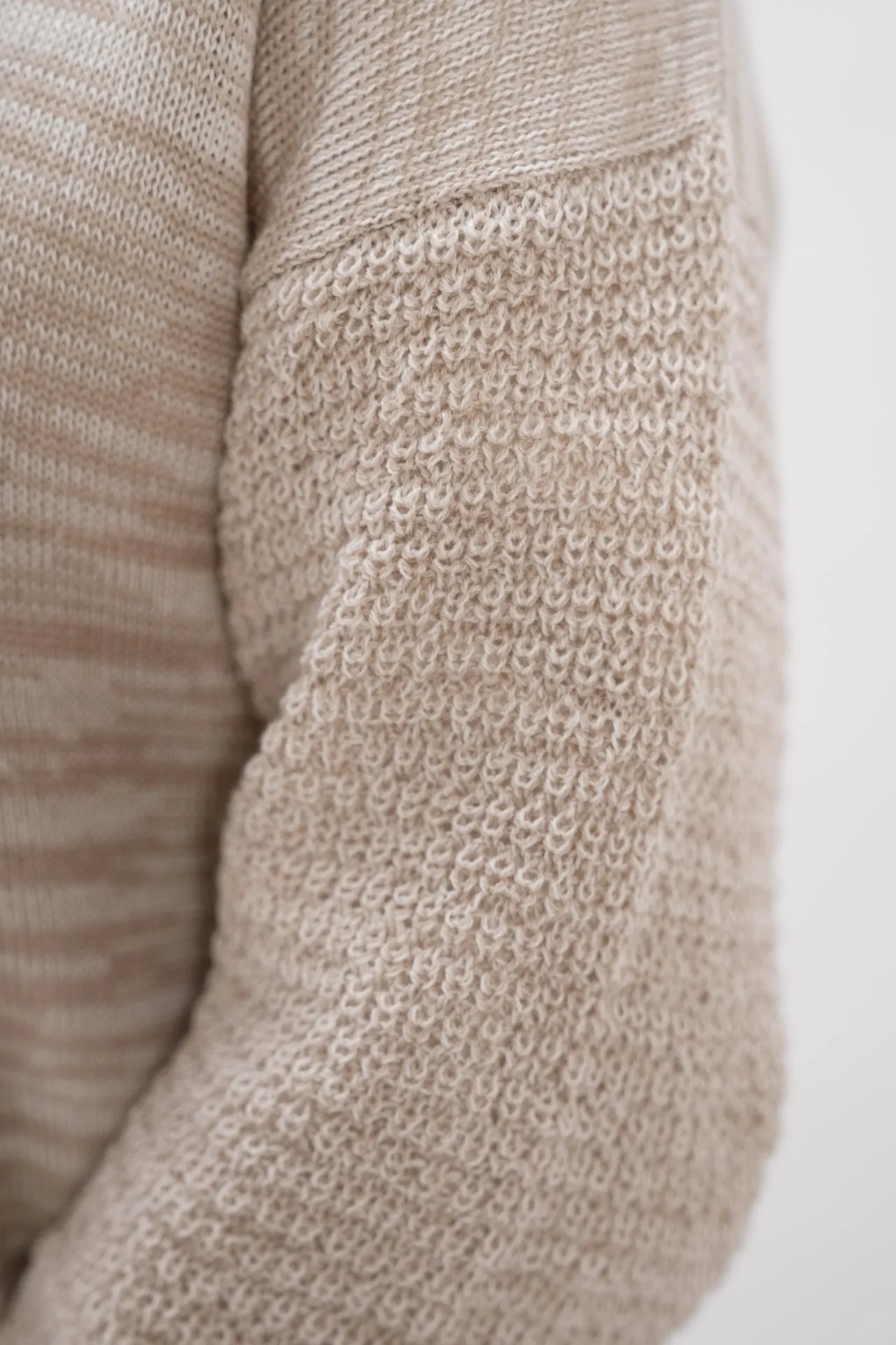 Beige Wool V Neck Sweater