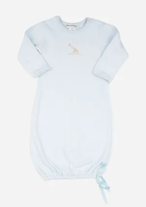 Big Heart Giraffe Baby Gown, Sky Blue