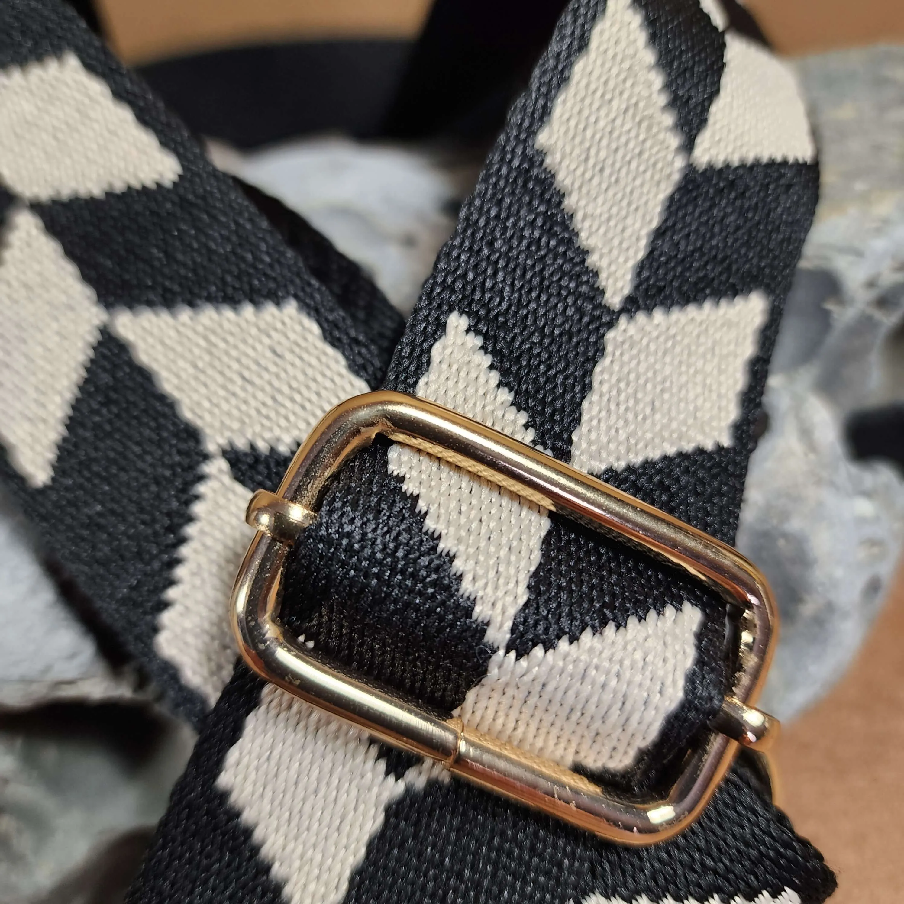 BLACK and WHITE Purse Strap, Bag Straps | 31 - 55 Inch Guitar purse straps