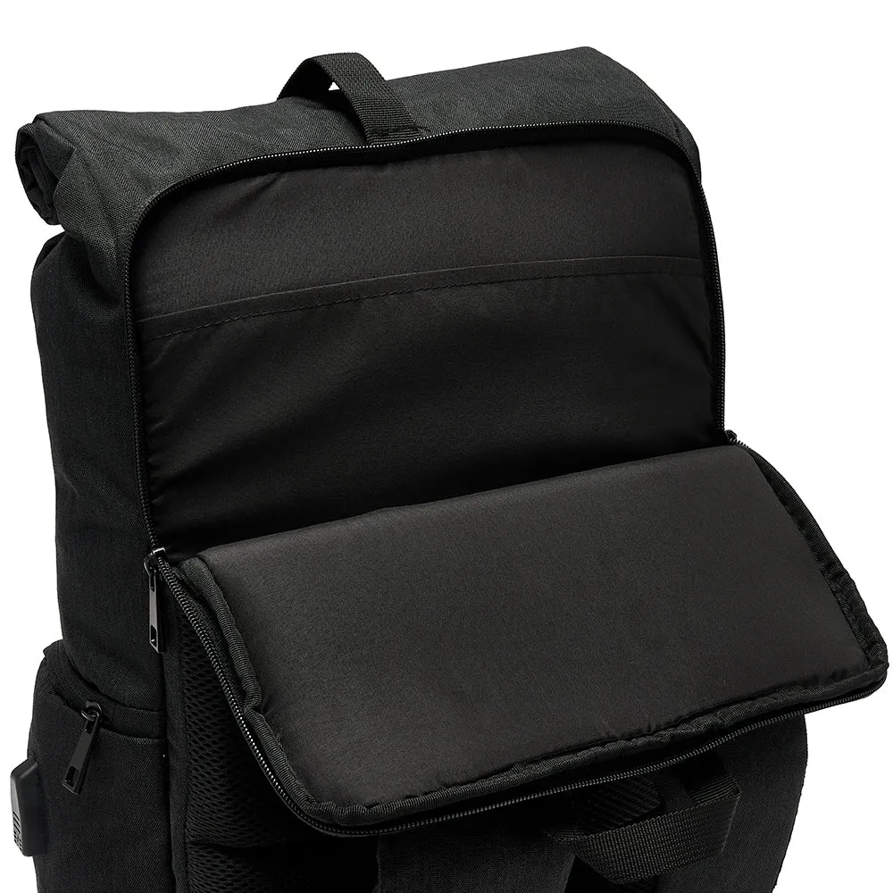 Black Roll-Top Tech Backpack