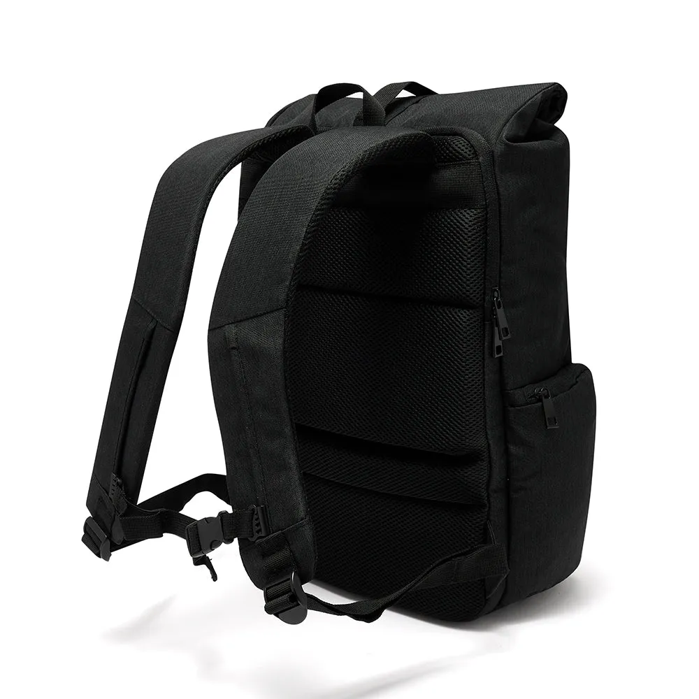 Black Roll-Top Tech Backpack