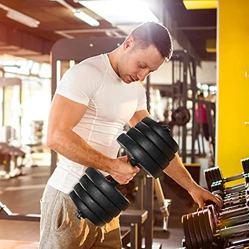 BodyFit 30Kg Exercise Sets Weight Plates Combo Home Gym Set Dumbbell Fitness Kit with 4 Rods (5ft, 3ft, 2 x 14")