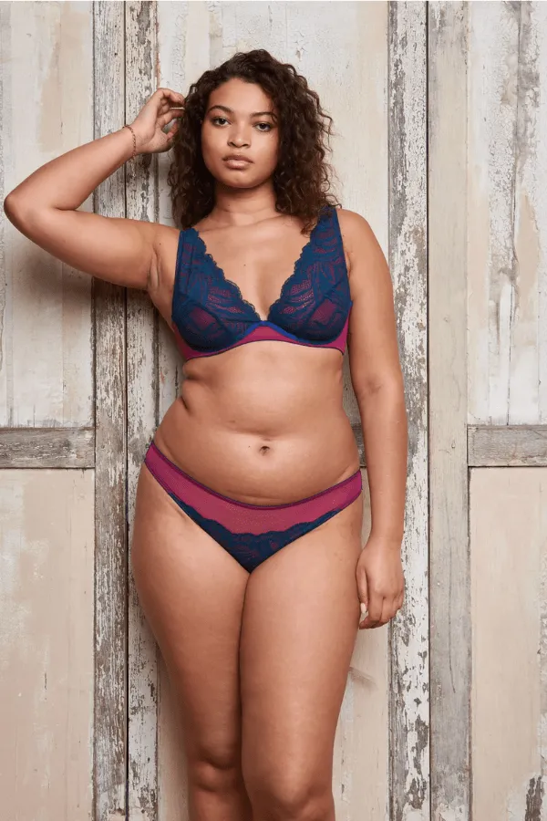 Brea Lace High Apex Underwire Bra- Dark Green