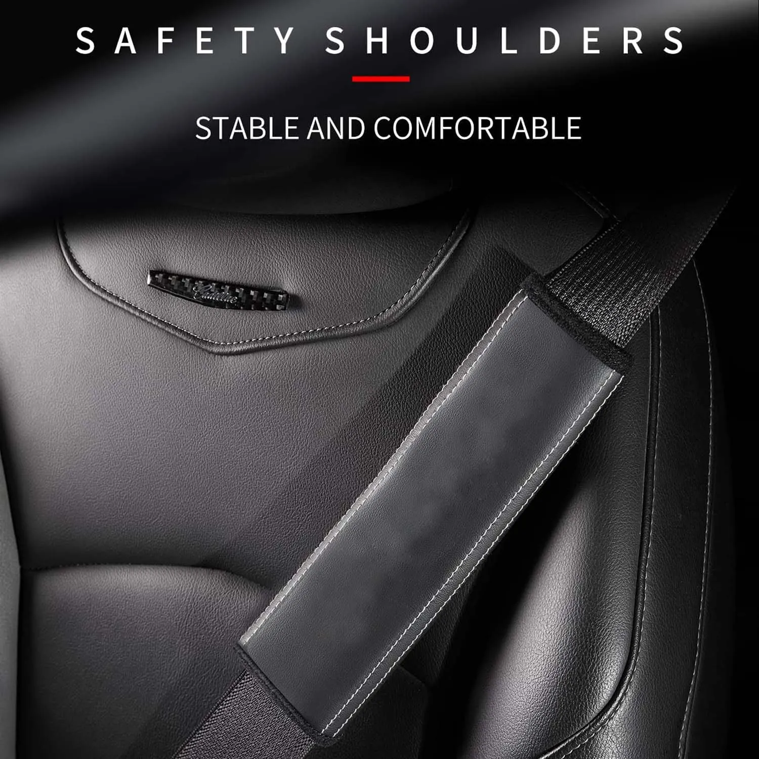Car Seat Belt Covers (2PCS), Custom Fit For Your Cars, Microfiber Leather Seat Belt Shoulder Pads for More Comfortable Driving, Car Accessories MC13994