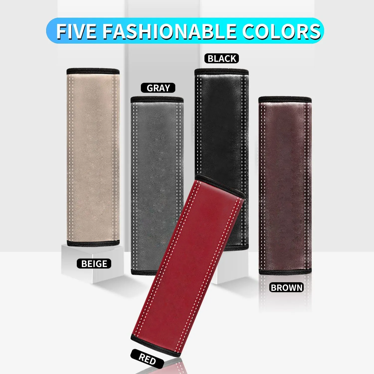 Car Seat Belt Covers (2PCS), Custom Fit For Your Cars, Microfiber Leather Seat Belt Shoulder Pads for More Comfortable Driving, Car Accessories RA13994
