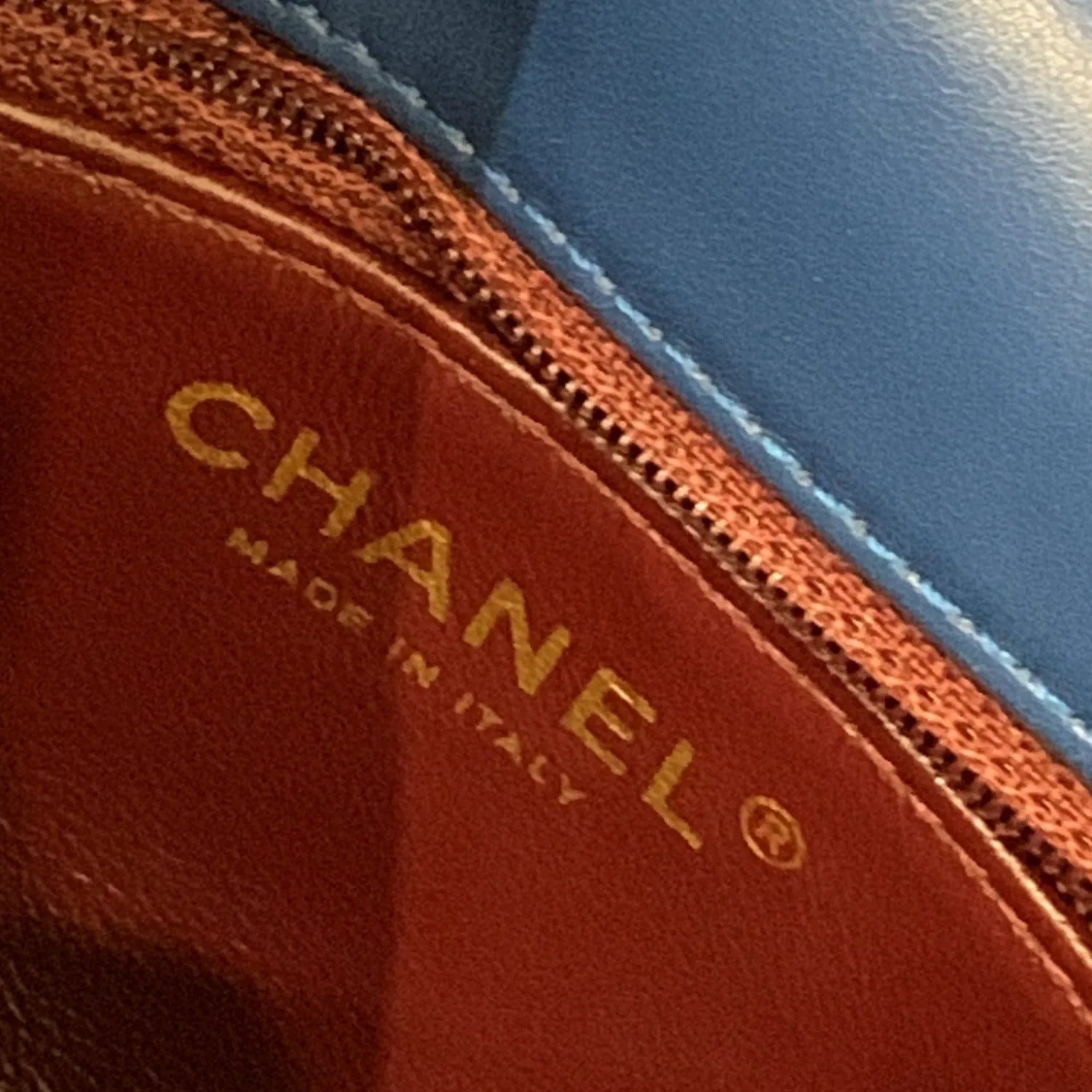 CHANEL Medium Trendy CC Flap Quilted Lambskin Shoulder Bag Blue