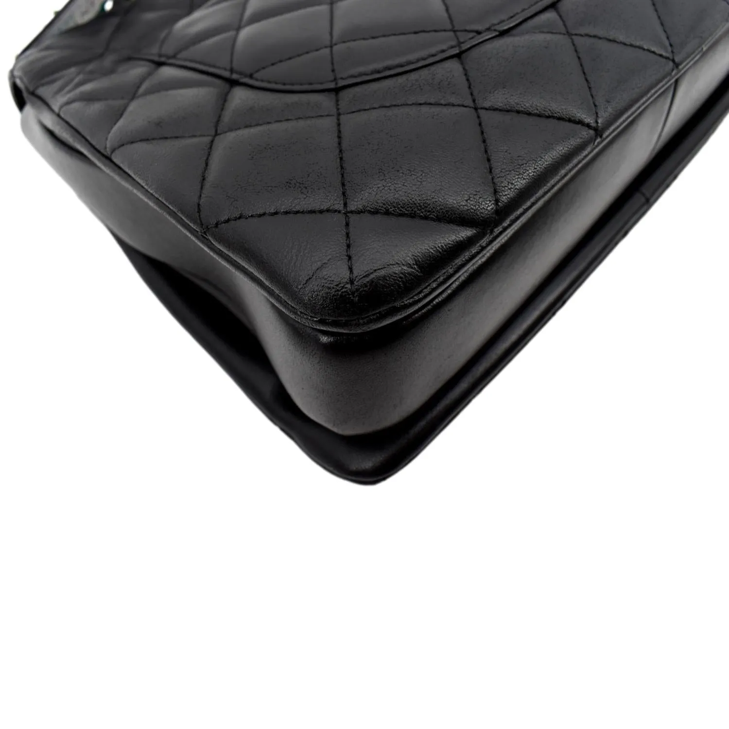 CHANEL Trendy CC Top Handle Flap Quilted Leather Shoulder Bag Black