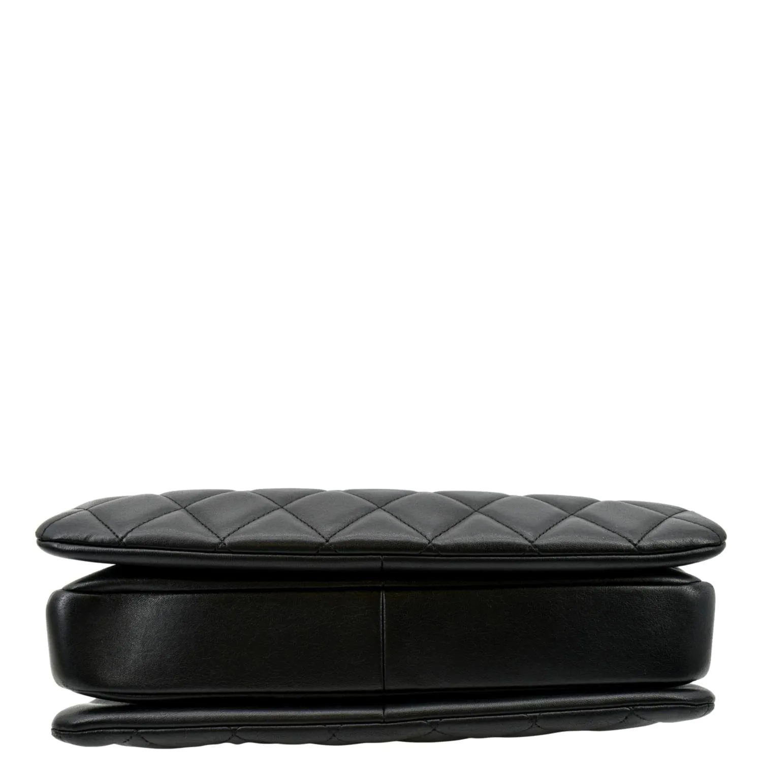 CHANEL Trendy CC Top Handle Flap Quilted Leather Shoulder Bag Black
