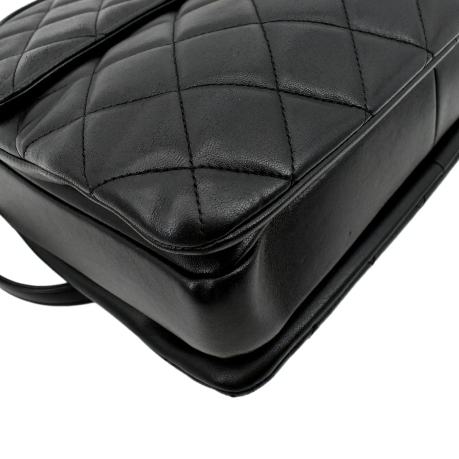 CHANEL Trendy CC Top Handle Flap Quilted Leather Shoulder Bag Black