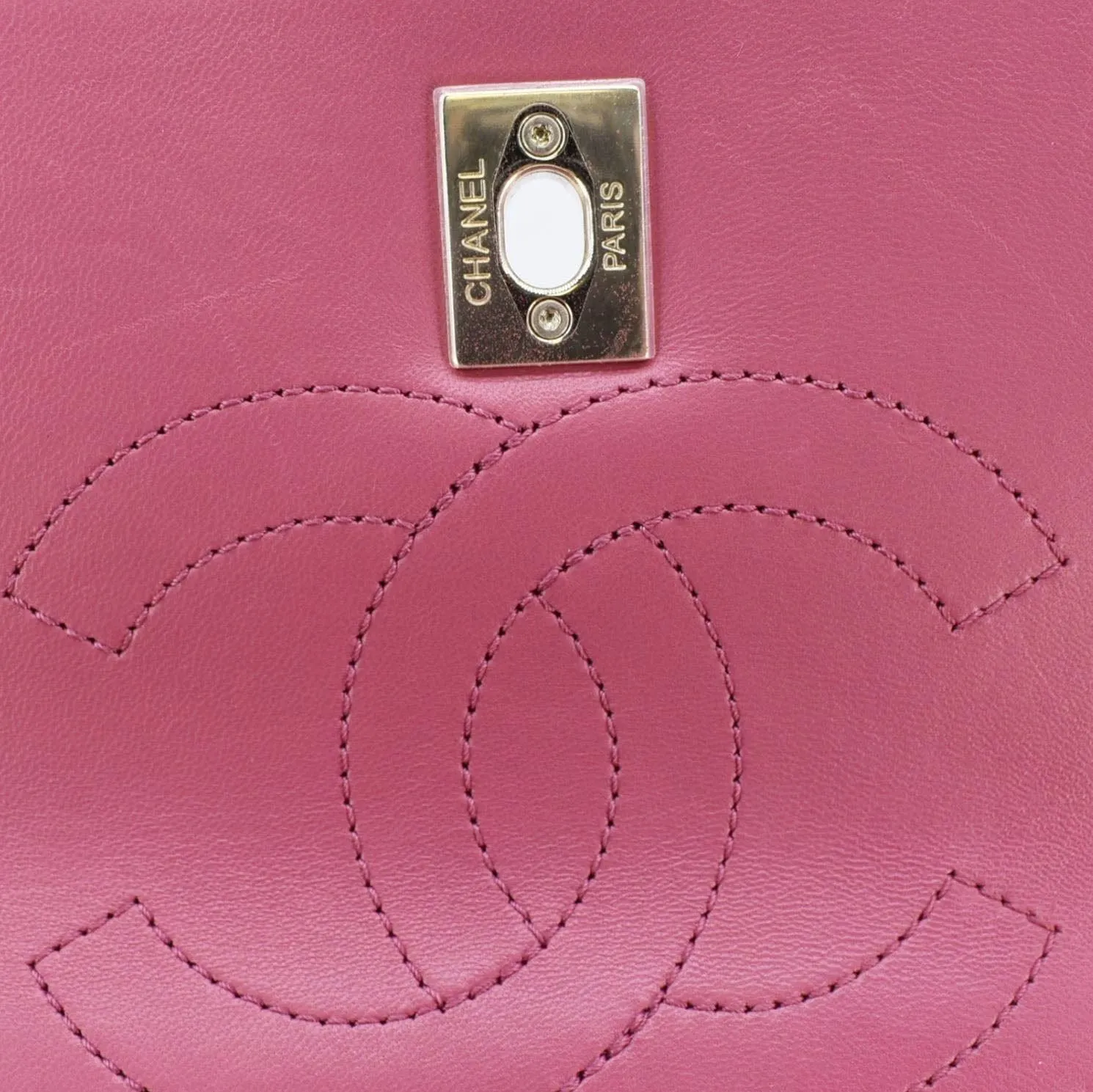 CHANEL Trendy CC Top Handle Flap Quilted Leather Shoulder Bag Hot Pink