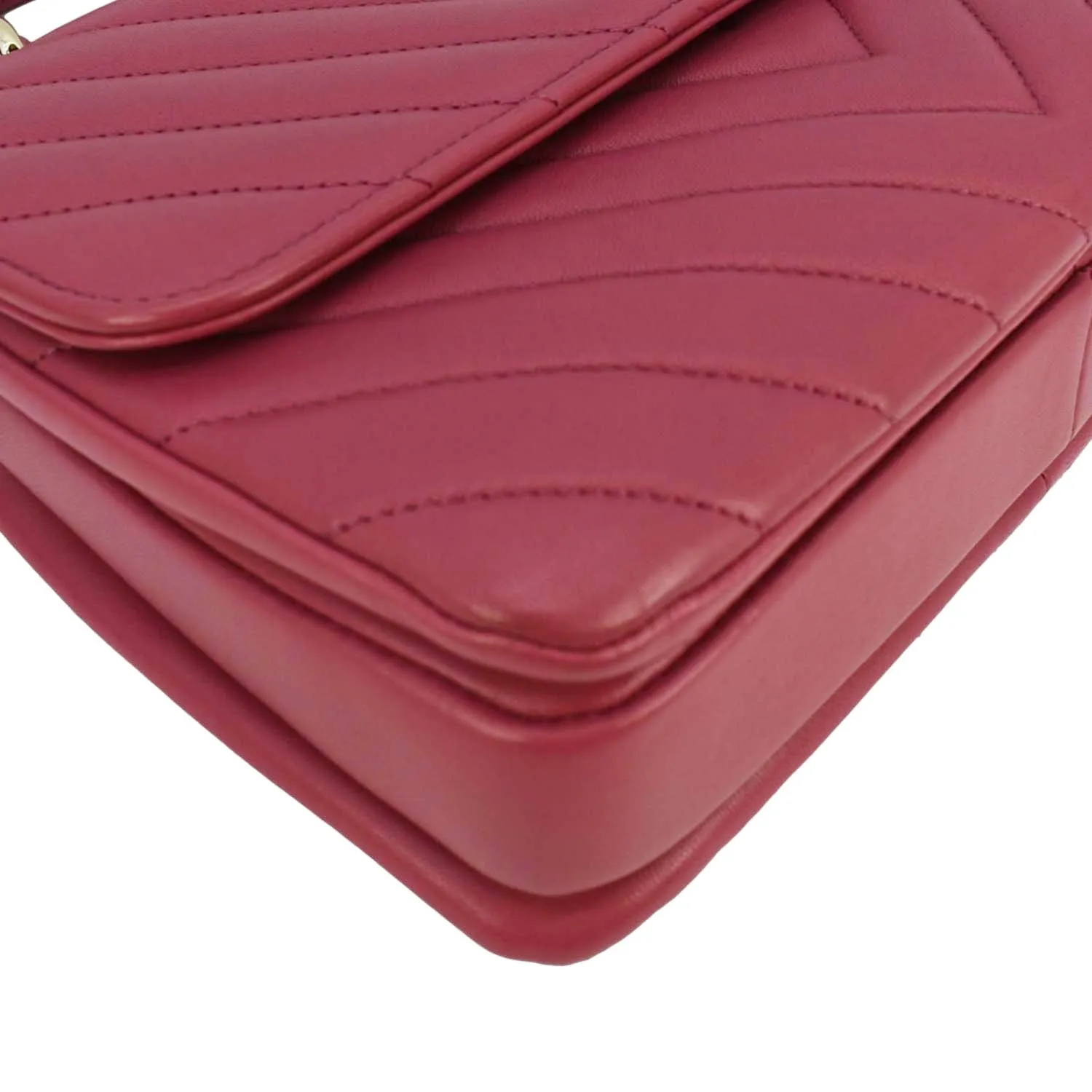 CHANEL Trendy CC Top Handle Flap Quilted Leather Shoulder Bag Hot Pink