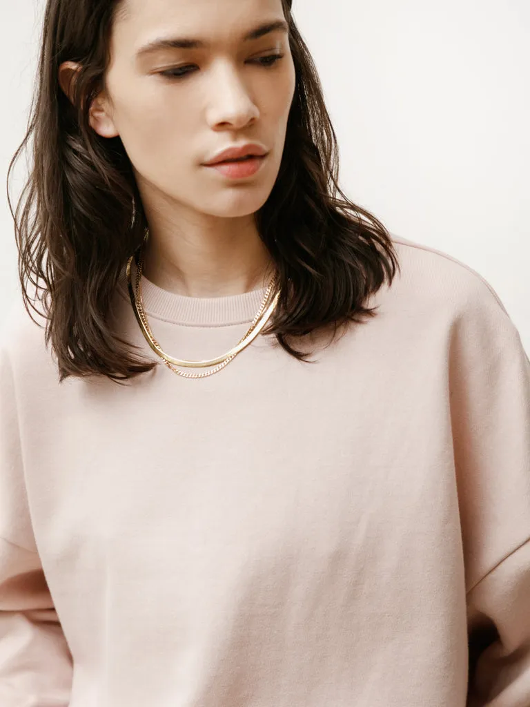 classic crew - lightweight terry pale pink