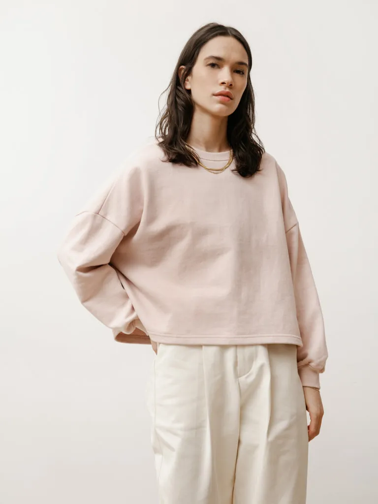 classic crew - lightweight terry pale pink