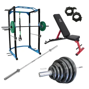 Commercial Power Cage & Olympic Plate Home Gym [Package 1]