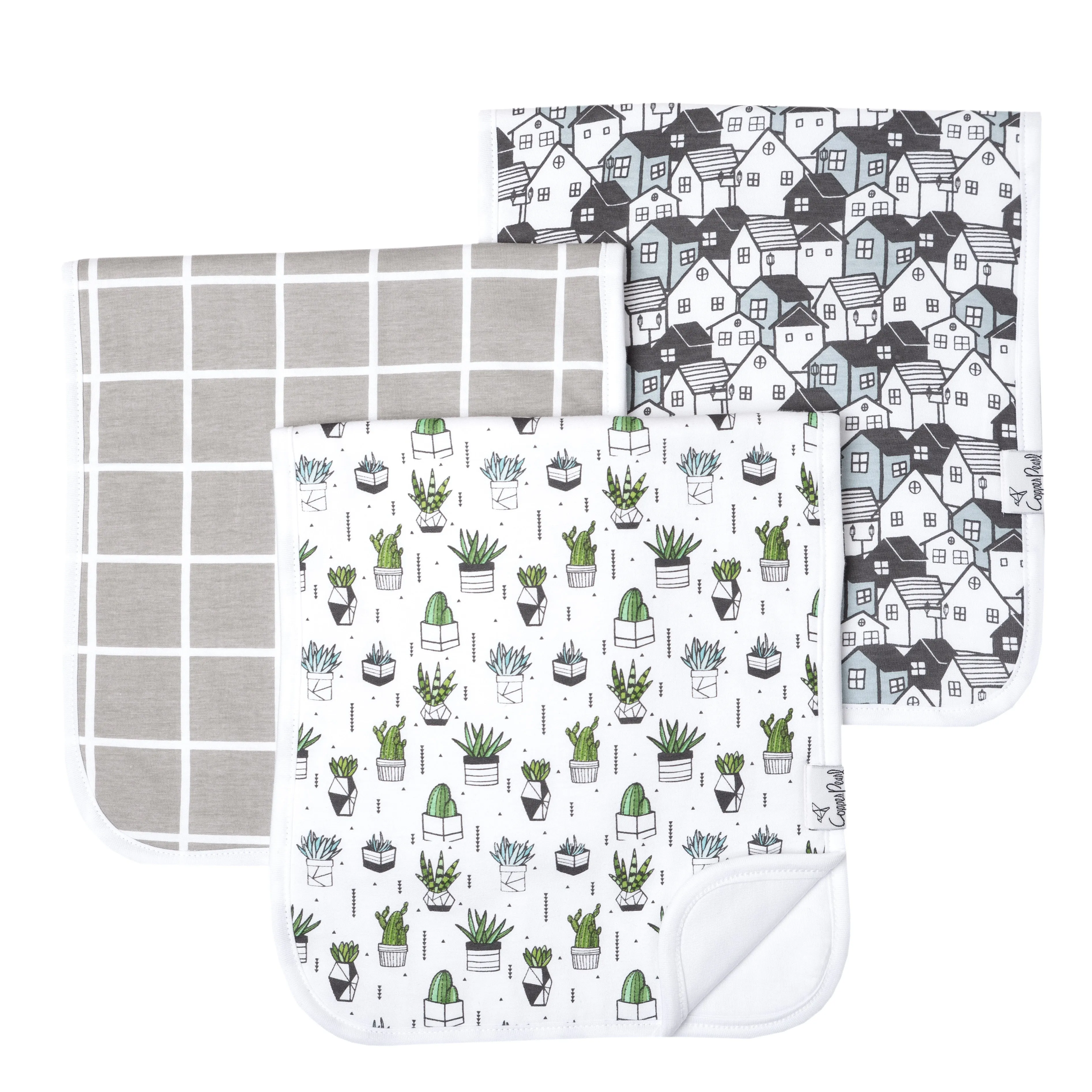 Copper Pearl - Burp Cloth (3 pack) - Urban