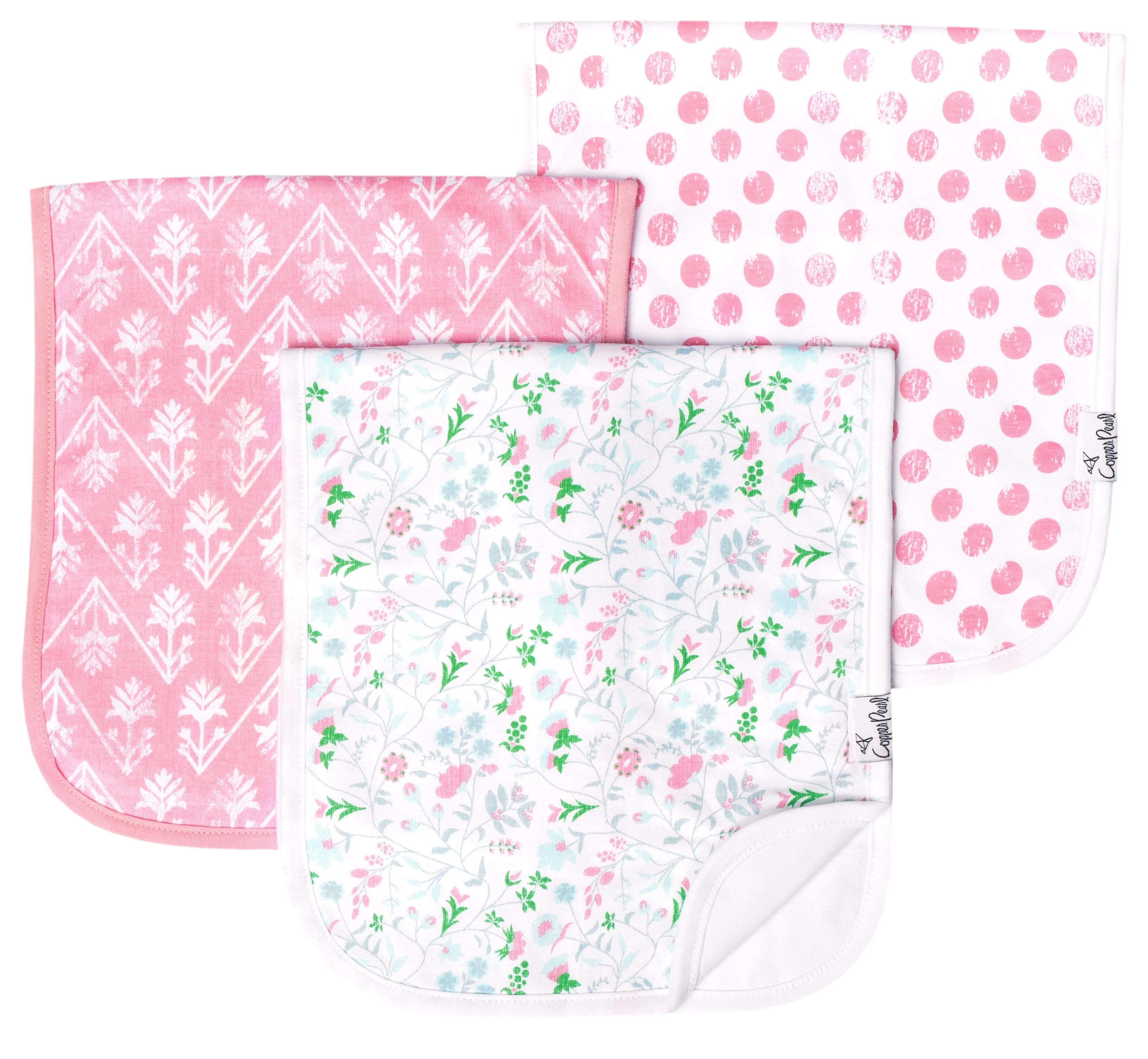 Copper Pearl Claire Premium Burp Cloth Set