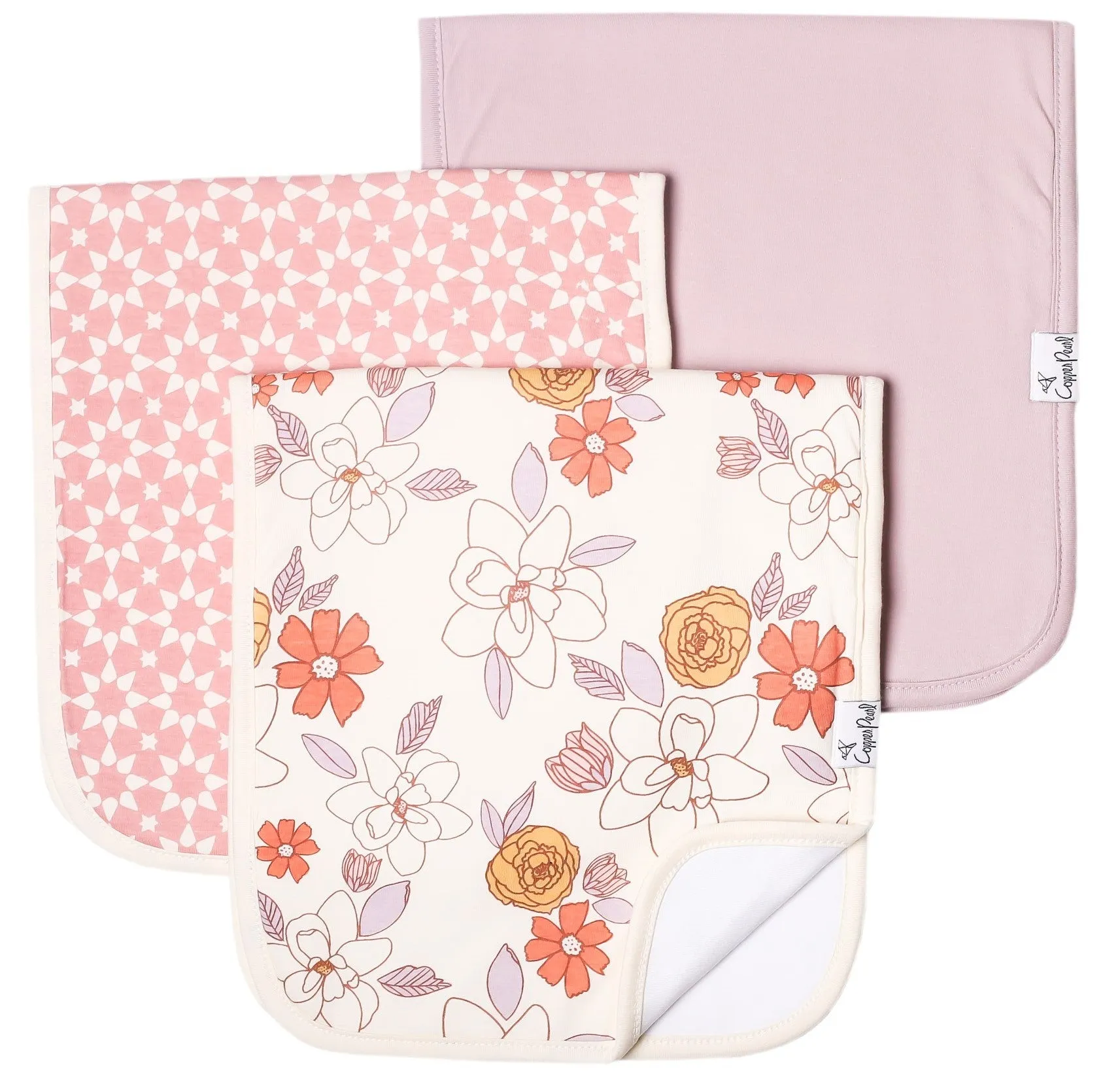 Copper Pearl Ferra Premium Burp Cloth Set