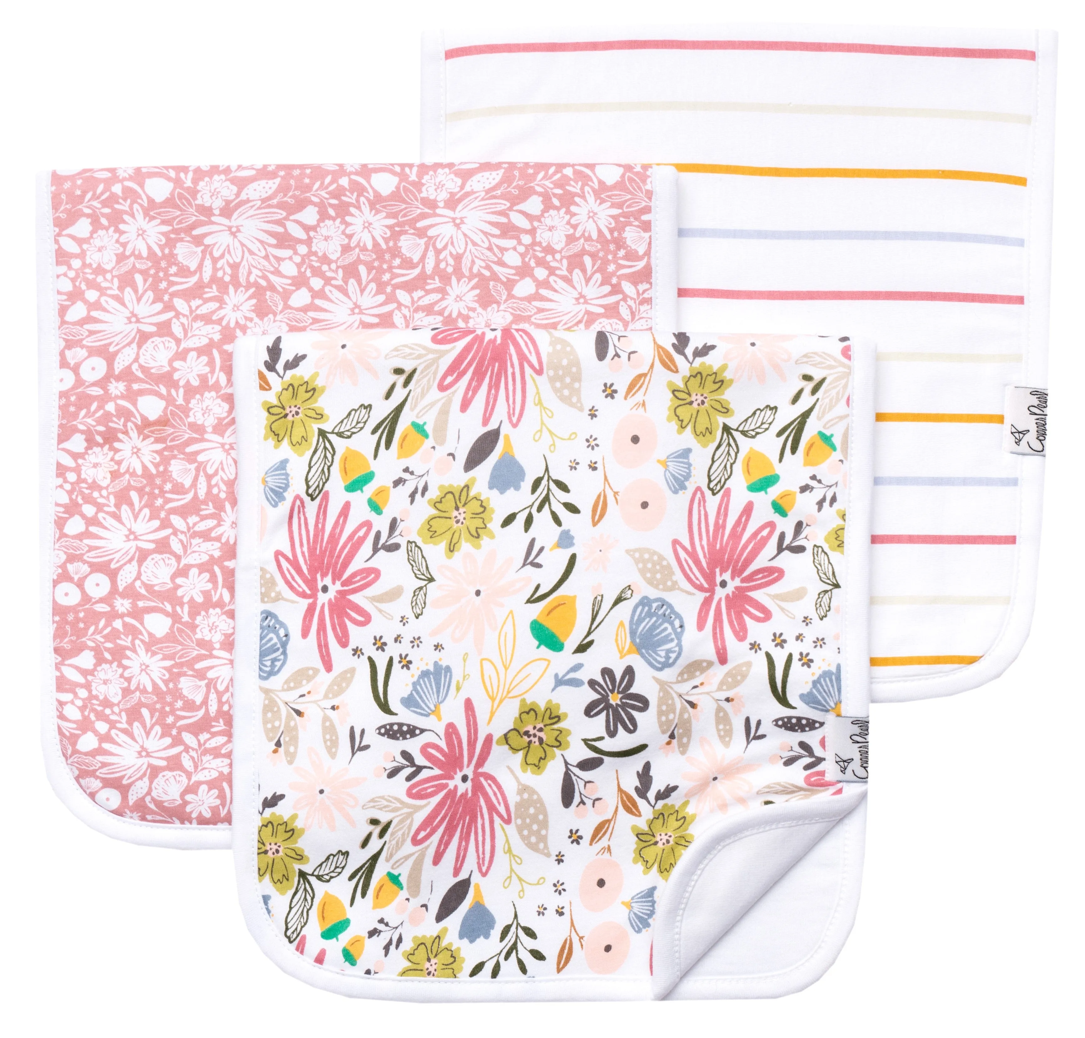 Copper Pearl Olive Premium Burp Cloth Set