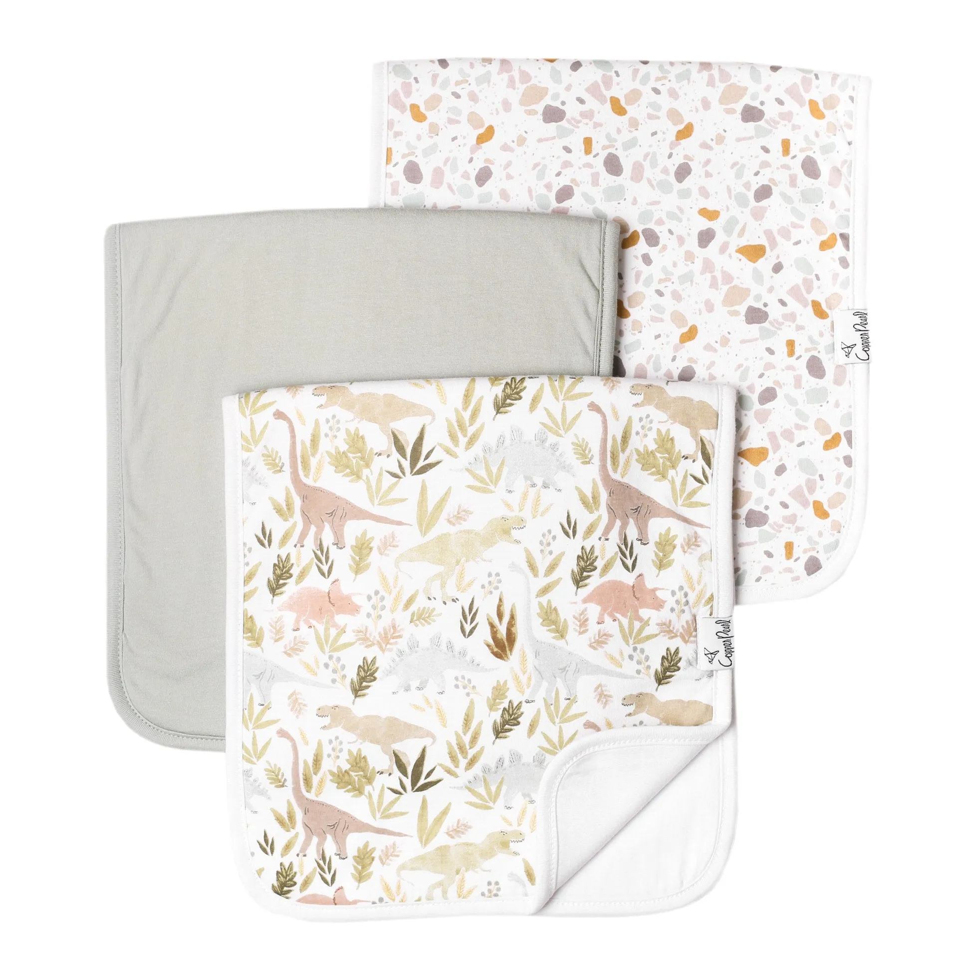 Copper Pearl Rex Premium Burp Cloth Set