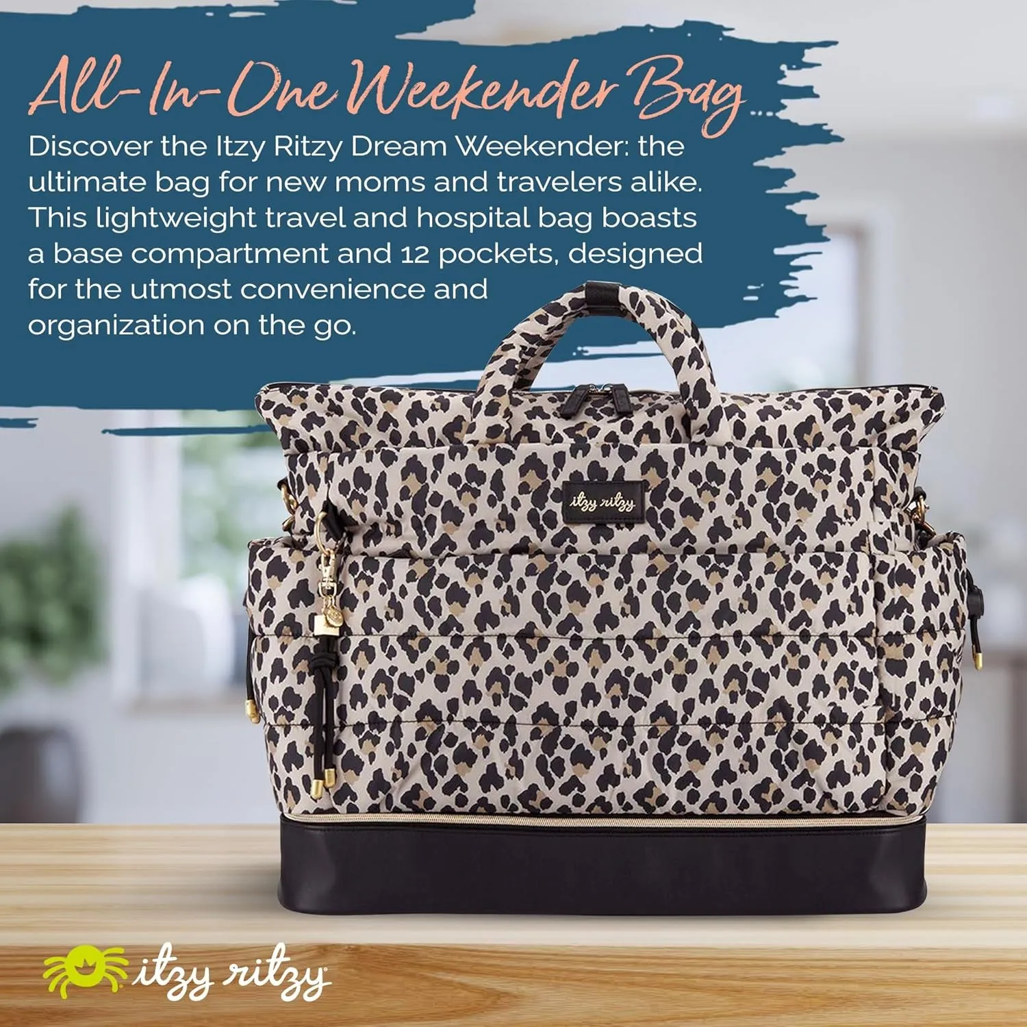 Dream Weekender Travel Bag - Lightweight Overnight Bag with Base Compartment, 12 Pockets & Luggage Attachment