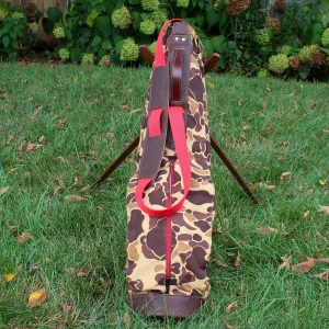Duck Camo Cordura/Red/Bison Leather Trim Sunday Golf Bag