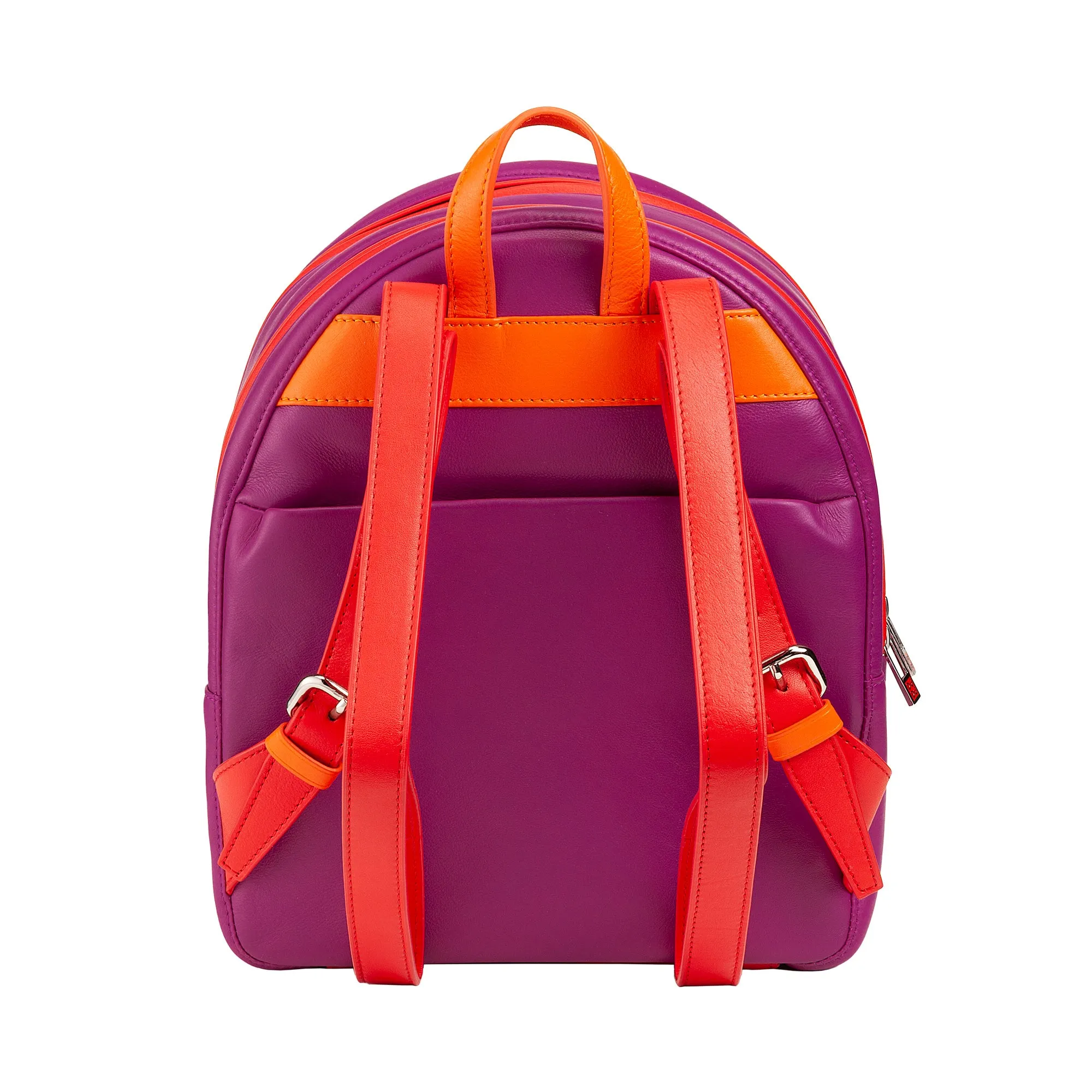 DuDu Backpack Summer Coloring Woman In Soft Leather Multicolor backpack with double zip zipper