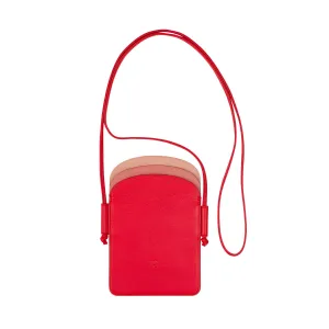 DUDU cell holder holder woman in leather, double smartphone holder pocket, tile holder pocket, adjustable lace shoulder strap