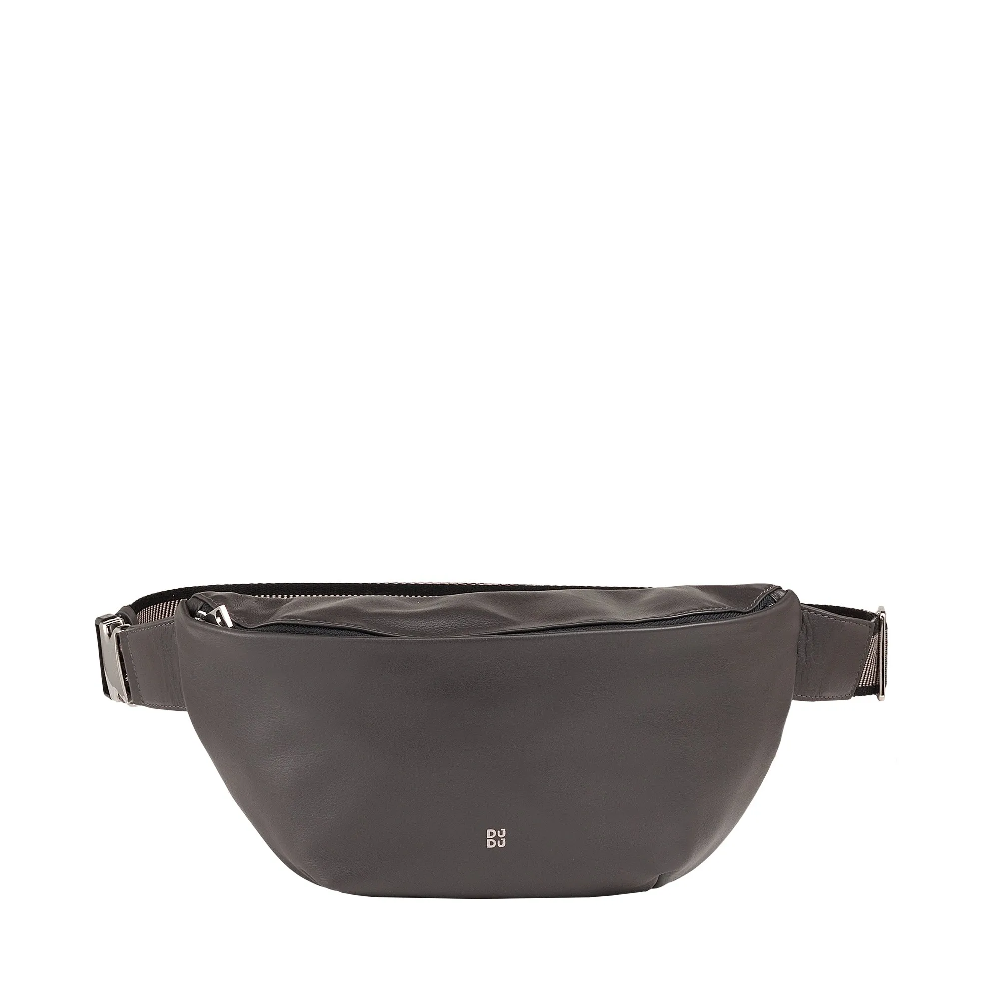 DUDU Marsupy in real leather for men woman with adjustable belt, clean clean design, 3 zip gnawing