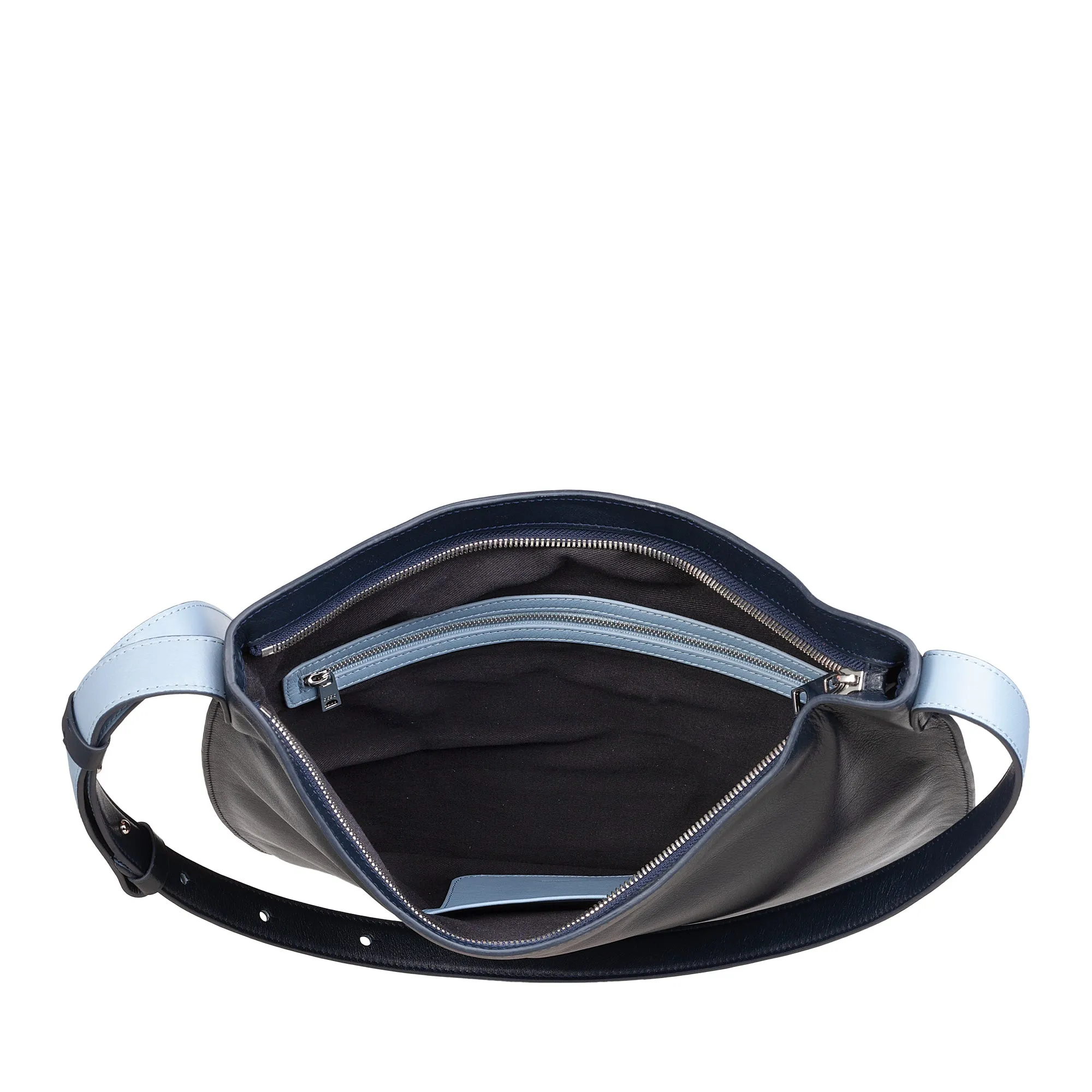 DUDU shoulder bag woman in soft leather, hobble bag with zipper, large adjustable colored large adjustable shoulder bag