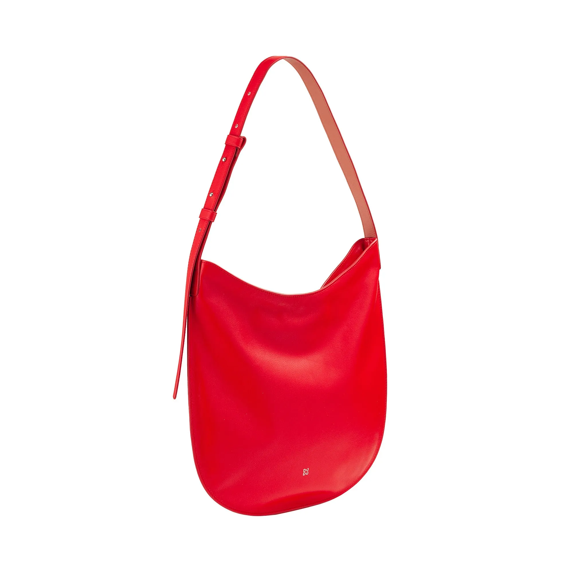 DUDU shoulder bag woman in soft leather, hobble bag with zipper, large adjustable colored large adjustable shoulder bag