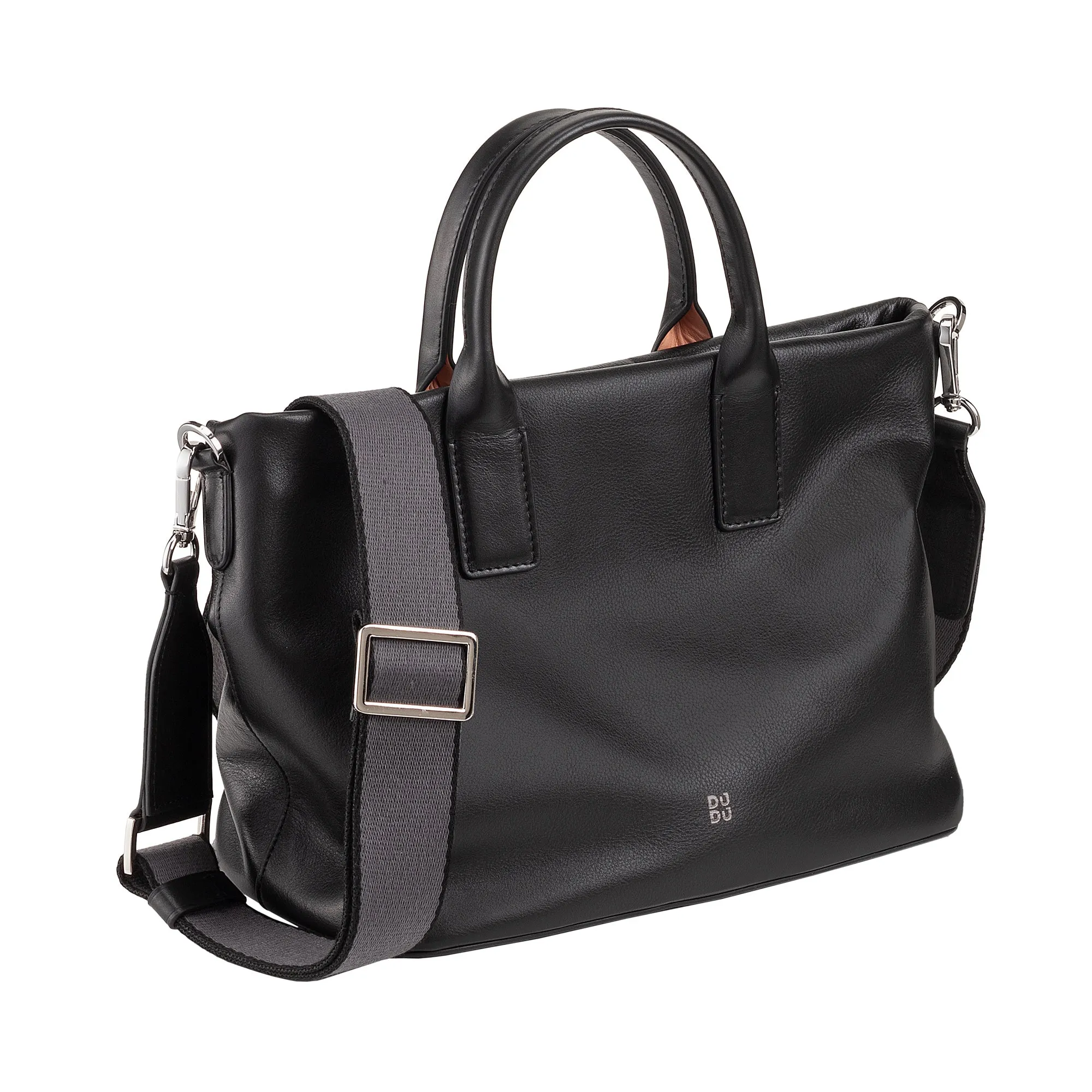 DUDU Women's hand bag in leather with shoulder strap, small shoulder bag with zipper and detachable shoulder strap, colorful elegant bag