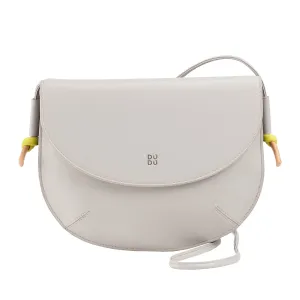 DUDU Women's shoulder bag with real leather flap, small shoulder bag with magnetic button skate, bag