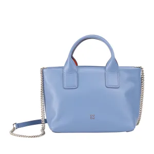 DUDU Women's Woman Boxing Bag in real leather, Elegant Sera Mini Bag bag, 22 x 13 cm, double handles, chain shoulder strap, zip closure