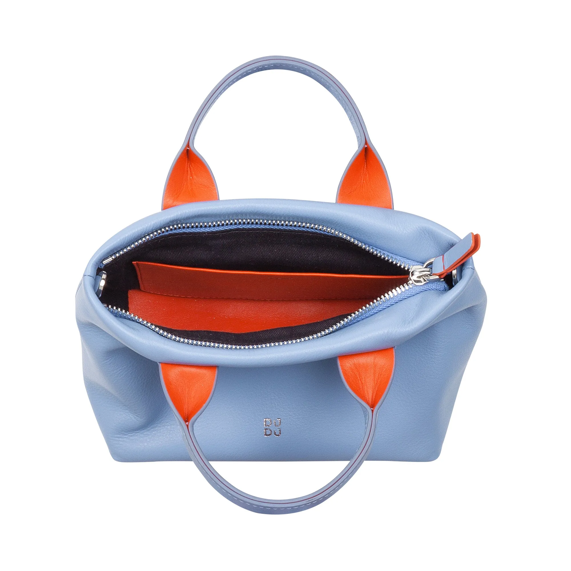 DUDU Women's Woman Boxing Bag in real leather, Elegant Sera Mini Bag bag, 22 x 13 cm, double handles, chain shoulder strap, zip closure