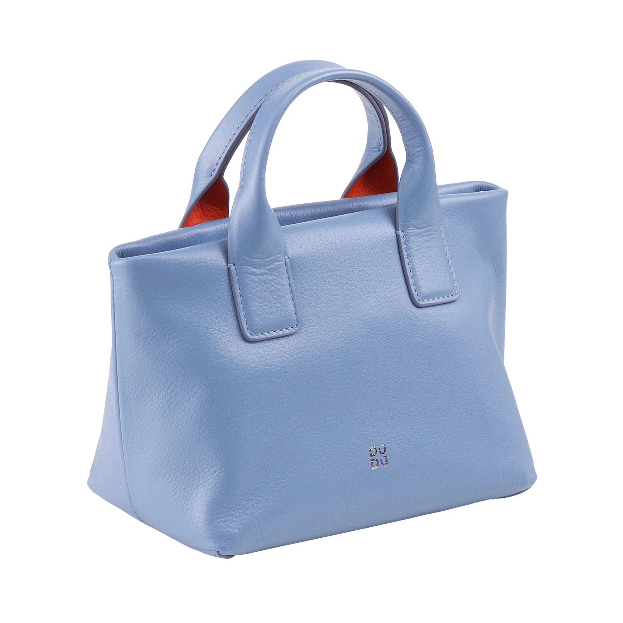 DUDU Women's Woman Boxing Bag in real leather, Elegant Sera Mini Bag bag, 22 x 13 cm, double handles, chain shoulder strap, zip closure