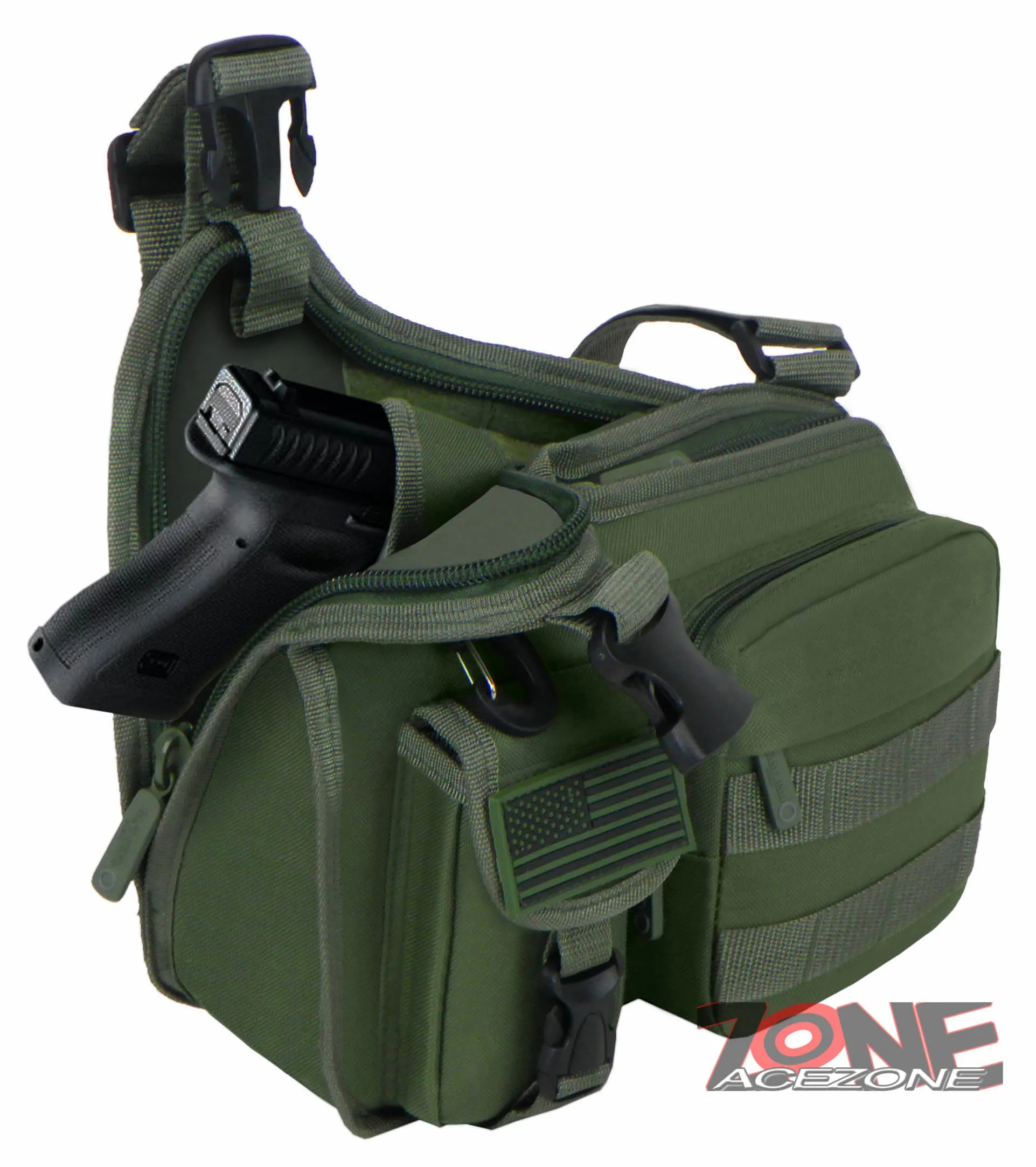 East West USA Tactical Shoulder Sling Trail Walker Utility Bag RT518 OLIVE