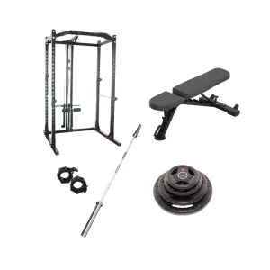 Endurance Pro Lat Power Rack & Bench Package
