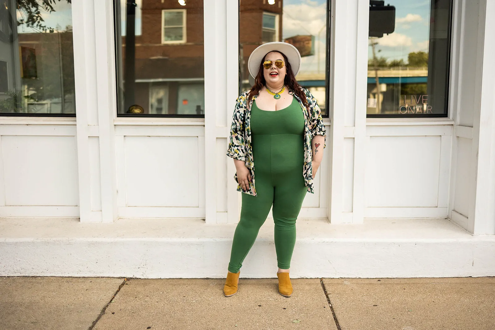essential unitard in green