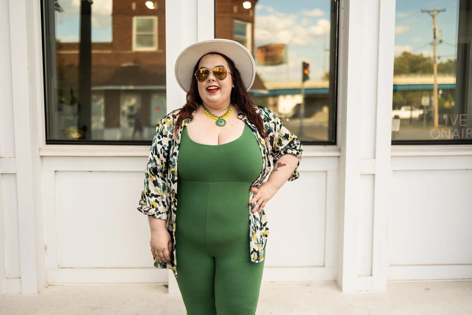 essential unitard in green